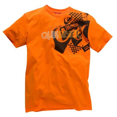 Quiksilver Orange shoulder design t-shirt