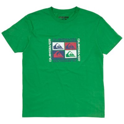 Quiksilver Green four logo print t-shirt