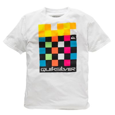 Quiksilver White multi check t-shirt