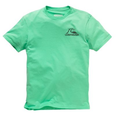 Green wave mountain logo t-shirt