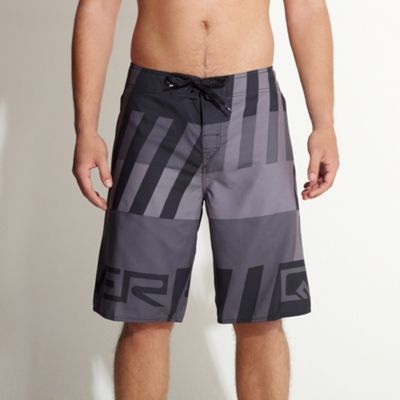 Grey striped logo board shorts