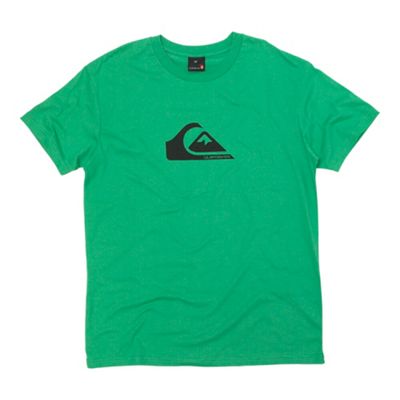 Dark green wave logo print t-shirt