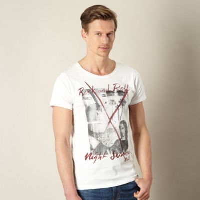 Billabong White shoulder print t-shirt