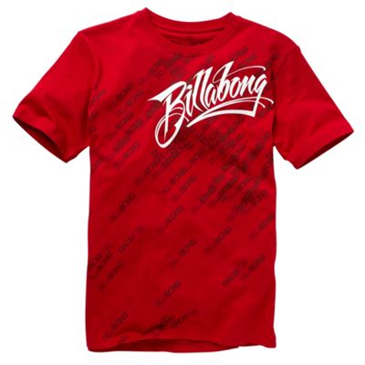 Billabong Red diagonal print t-shirt