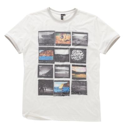 Rip Curl White slim fit photo print t-shirt