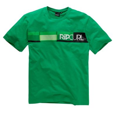 Ripcurl Green striped chest print t-shirt