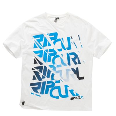 Ripcurl White large logo organic t-shirt