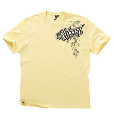 Yellow shoulder printed organic t-shirt