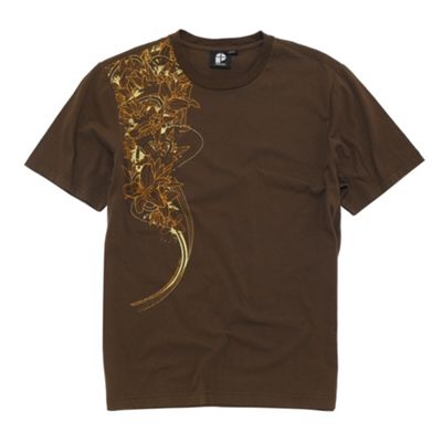 Protest Brown floral side print t-shirt