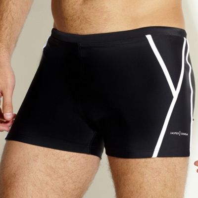 Black and white shortie trunks