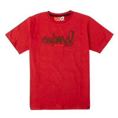 Animal Red scrawl logo t-shirt