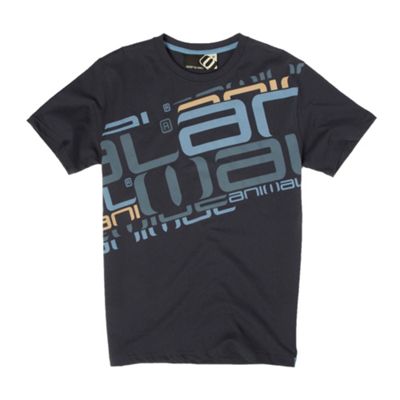 Animal Navy large diagonal logo print t-shirt