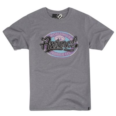 Animal Grey badge print t-shirt