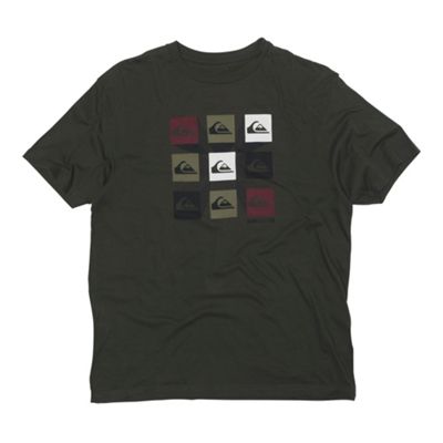 Quiksilver Brown multi block logo t-shirt