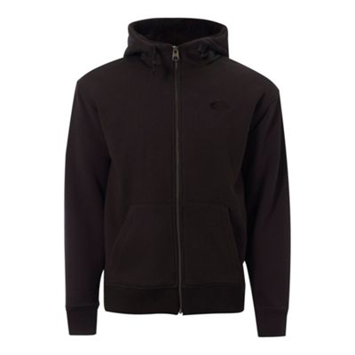 Black Sherpa zip through hooded top