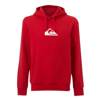 Red logo hooded sweatshirt