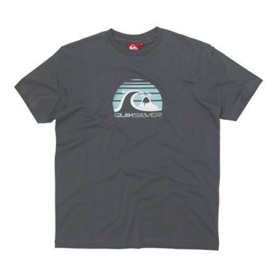 Grey mountain wave printed t-shirt