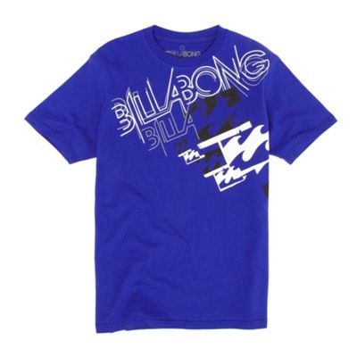 Bright blue large logo t-shirt