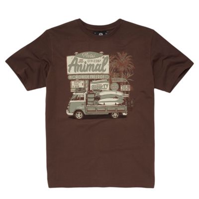 Animal Brown camper van t-shirt