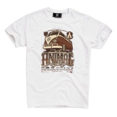 Animal White campervan applique t-shirt