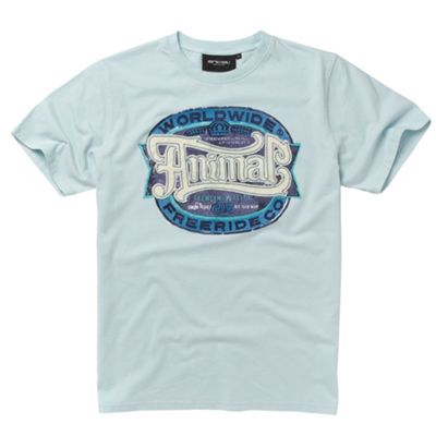 Animal Light blue applique logo t-shirt