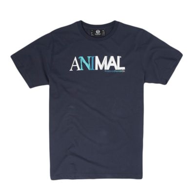 Animal Navy bold colour word t-shirt