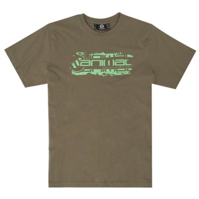 Animal Khaki blurred logo t-shirt