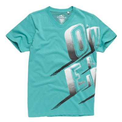 Pale green logo print t-shirt