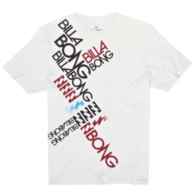 Billabong White diagonal logo t-shirt