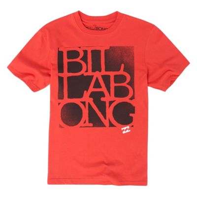 Billabong Red black script t-shirt