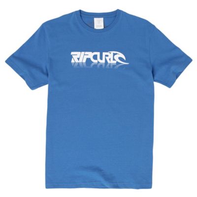 Blue textured logo t-shirt