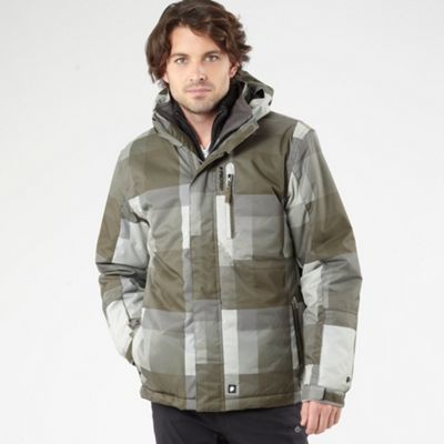 Green check water resistant jacket                                                                                              