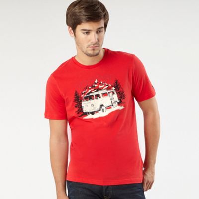 Red campervan print t-shirt