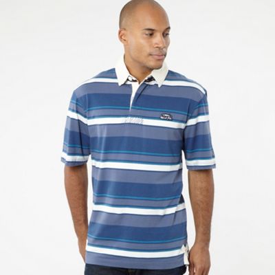 Weird Fish Blue striped rugby shirt