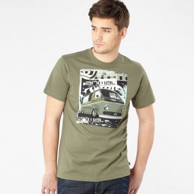 Khaki camper van print t-shirt