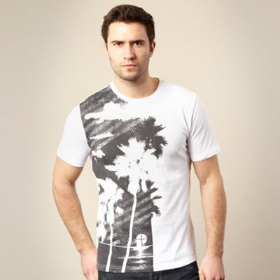 White palm tree print t-shirt