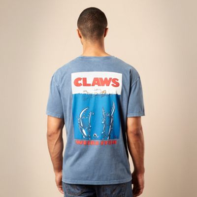 Weird Fish Navy Claws printed t-shirt