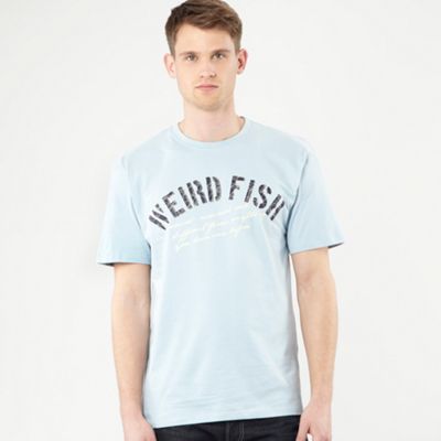 Weird Fish Light blue appliqued logo t-shirt