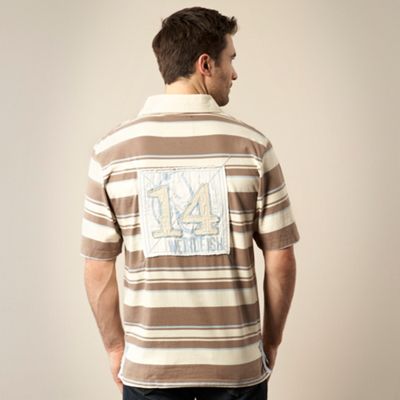 Weird Fish Natural striped rugby shirt