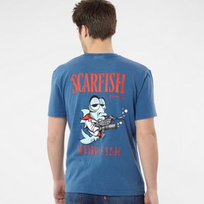 Blue Scar fish print t-shirt