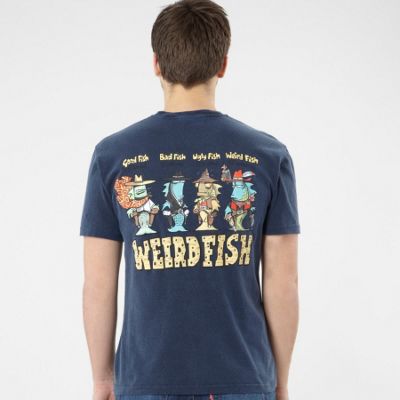 Weird Fish Navy Good Fish printed t-shirt