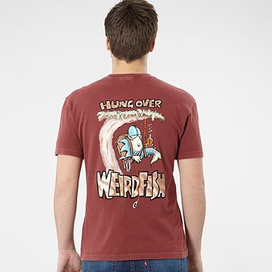 Weird Fish Dark red Hung over print t-shirt