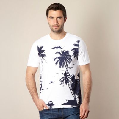 Navy palm tree printed t-shirt                                                                                                  