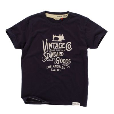 Jack and Jones Navy Hollywood Blvd logo t-shirt