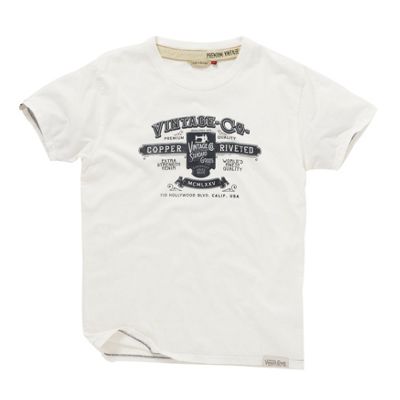 White vintage cooper riveted t-shirt