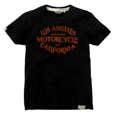 Jack and Jones Black Motorcycle California t-shirt