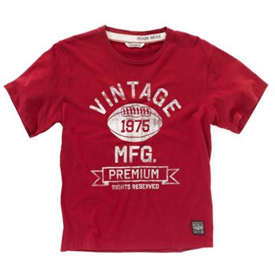 Jack and Jones Red cracked print t-shirt