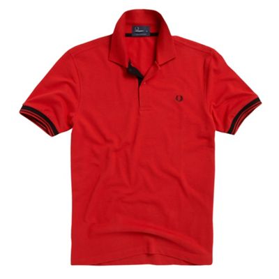 Red hidden tipped polo t-shirt
