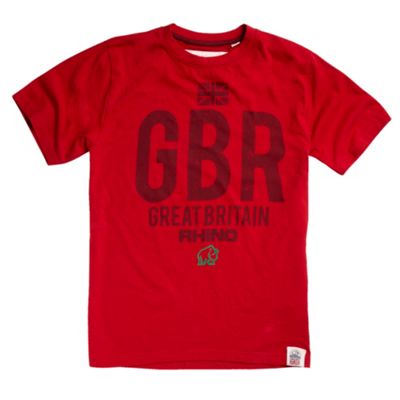 Rhino Rugby Red Great Britain logo t-shirt