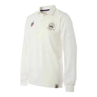 White long sleeve rugby shirt